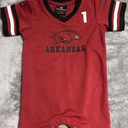 Two Arkansas Razorbacks snap onesie for 12 -18 month old