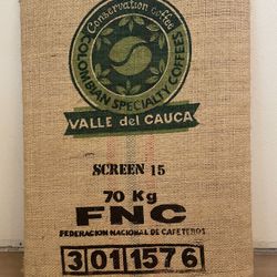 Vintage Coffee Burlap Bag- Framed