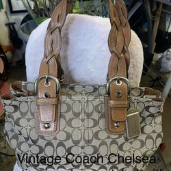 Beautiful Coach Chelsea Satchel With Leather Braided Handles