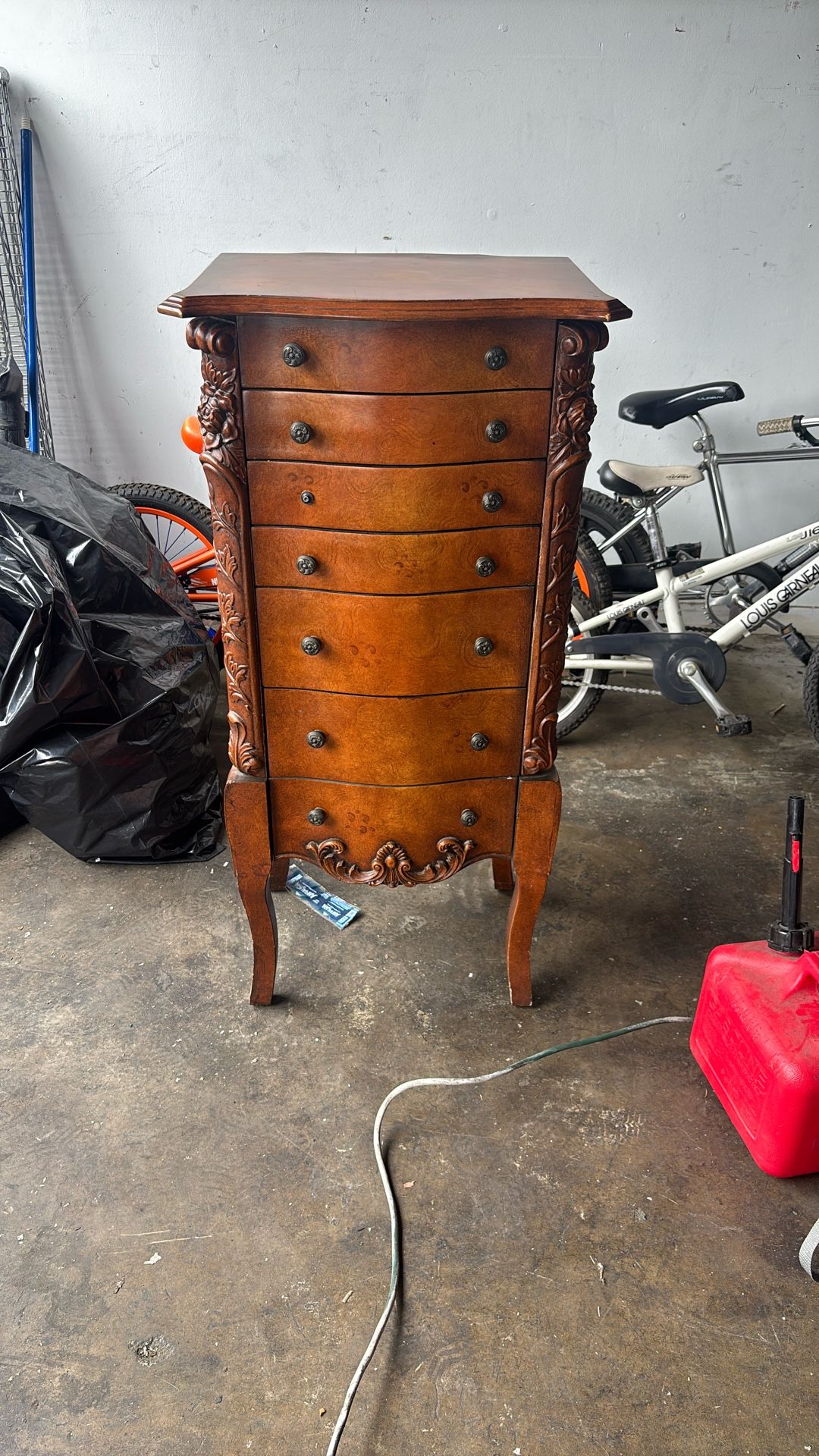 Powell Masterpiece Faux Burl Jewelry Armoire