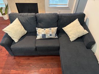 Dark Gray Fabric Sectional Sleeper Sofa with Chaise