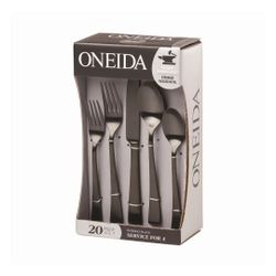 ONEIDA Harding Black Satin Stainless Steel Flatware Set with Service for 4 (20-Piece)