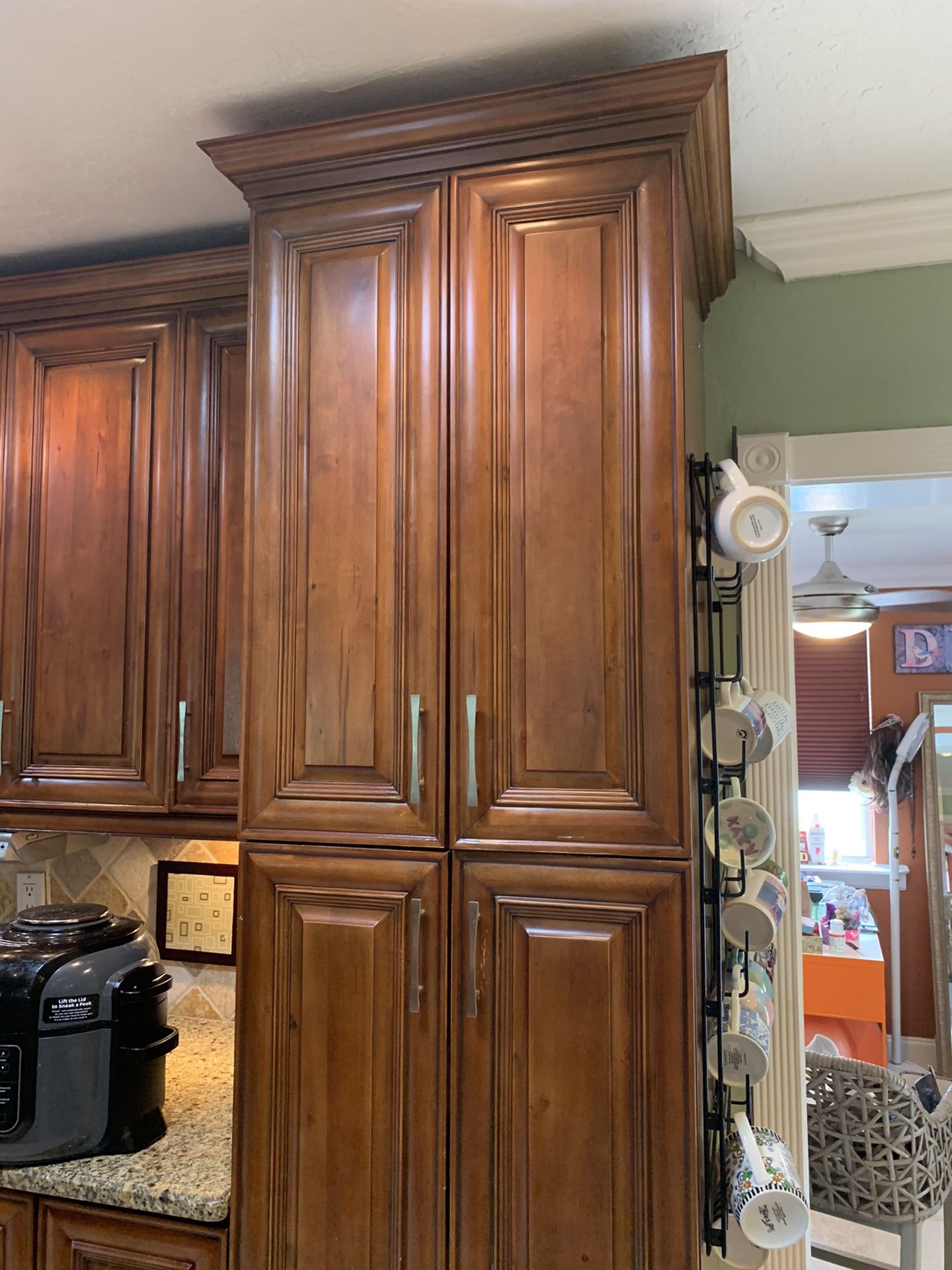Cabinet Doors with hardware and one island for sale