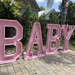 Pink Marquee Letters 