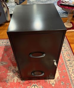 Black 2-Drawer Metal Locking Filing Cabinet File Cabinet