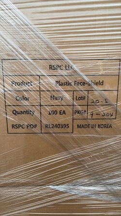 Plastic Face Shields 100 Count Boxes