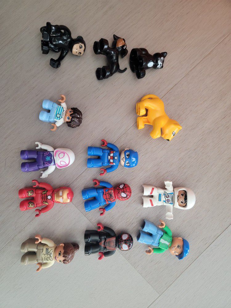 Lego Duplo Avengers Ironman Spiderman Captain America Gwen Morales  Figure Lot