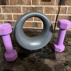 3 LB Dumbbells & 5 LB Ring Weight Fitness Set