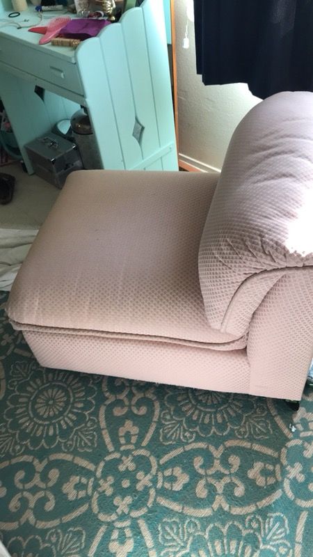 Pale pink comfy antique chair