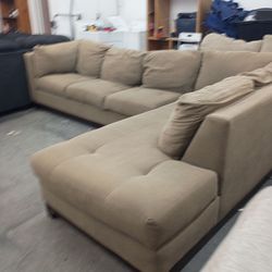 Large brown sectional couch