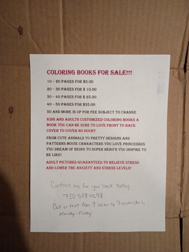 Coloring Books For Sale 