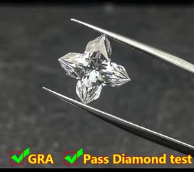 Four Leaf Flower Loose Moissanite 8x8mm 