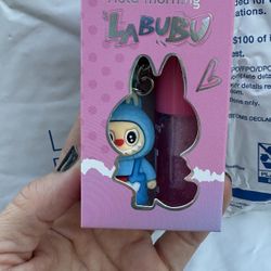 Labubu Lip Gloss Keychain Set 💄🐰 Cute Kawaii Makeup Holder NEW