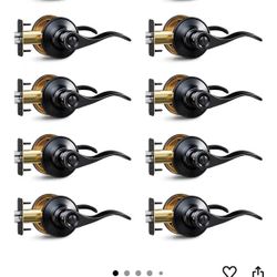 🆕 In 📦 10Pack Door Handles Interior,Privacy Door Levers Lock Keyless for Bedroom,Bathroom,Rust-Proof Door Knobs Interior,Waterproof Zinc Alloy Wave 