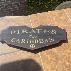 Disney Pirates Of Caribbean Wood Sign 17” Custom Made 