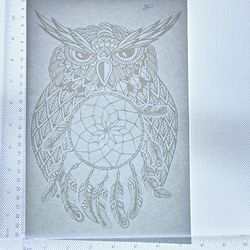 Iron On Heat Transfer  Good For T-shirts Sweaters Jackets T Shirt Design Size Is About 10x7 Owl #80
