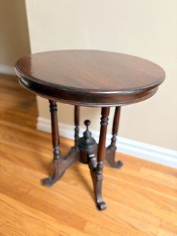 Antique Victorian Oval Wood Side Table