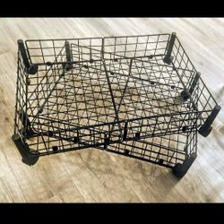 Underbed storage with wheels, 360° rotation, underbed storage bins without assembly, 2-pack