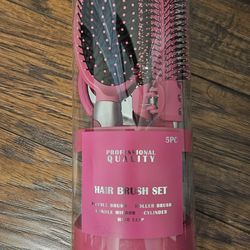 Pink hairbrush set