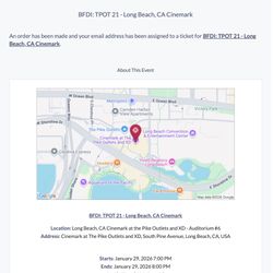 BFDI TPOT 21-LONG BEACH CA CINEMARK $40