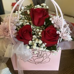Basket with Roses