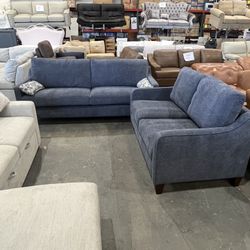 sofa and loveseat blue color