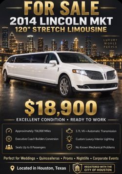 2014 Lincoln MKT 120" Stretch Limousine