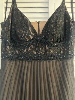 S.L. Fashions Tea Length Cocktail Dress Size 14 Pleated