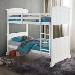 Bunk Beds  Twin / Twin / Mattress Included   Color Withe     Litera Medida Twim / Twin  / Colchones Incluidos  Color Blanco  