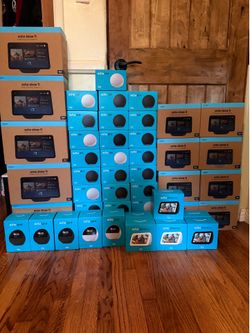 Amazon Echo Dots, Shows, and Spots