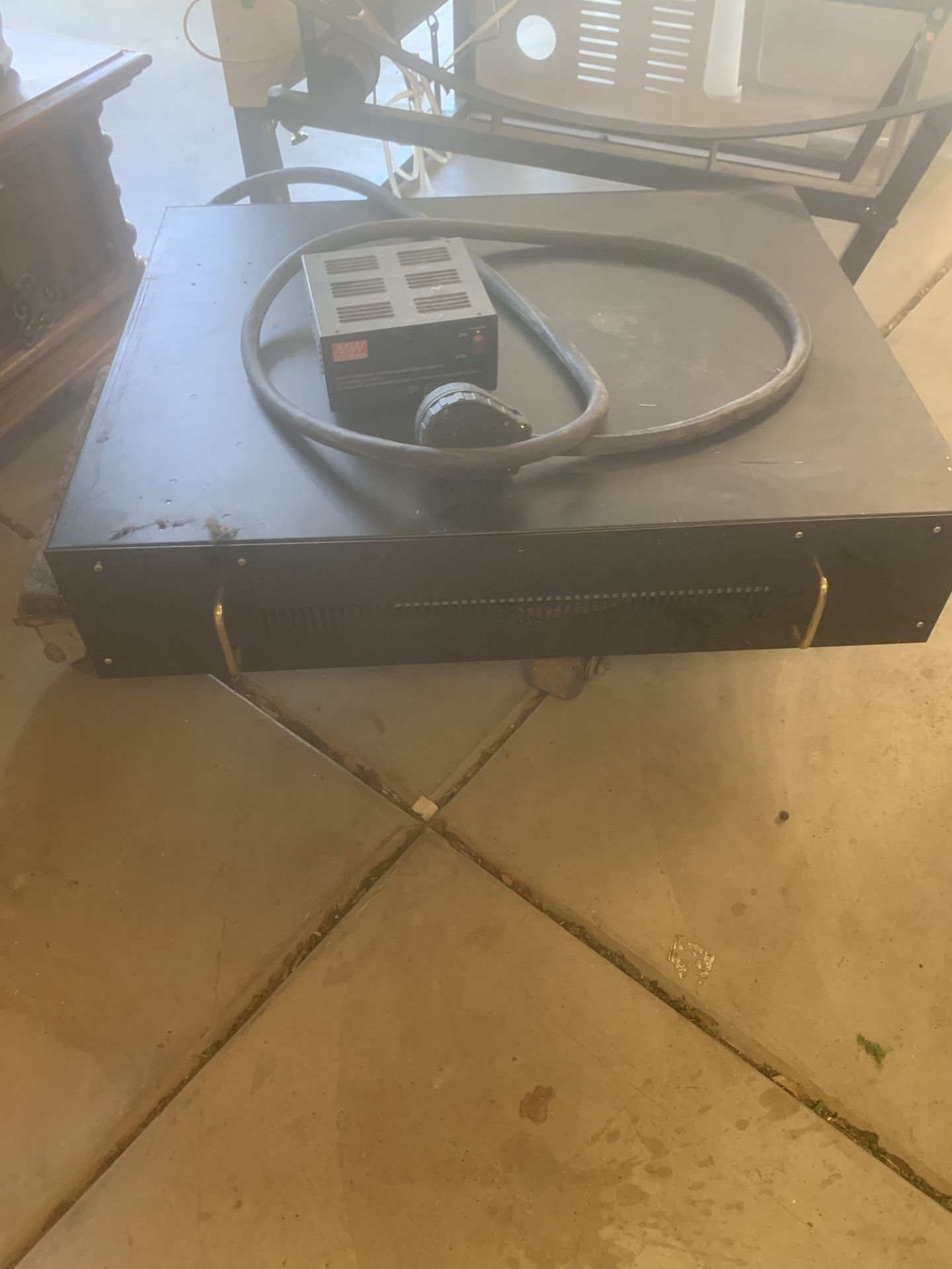 Tanning bed with three boxes of bulbs