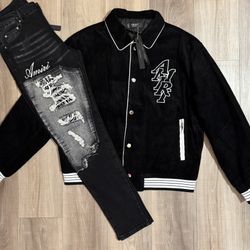 Amiri Men’s jeans and Jacket Set 