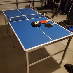 Ping Pong - GoSports Mid-Size Table Tennis Game Set -Blue - Indoor/Outdoor Portable Table Tennis Game with Net, 2 Table Tennis Paddles and 3 Balls