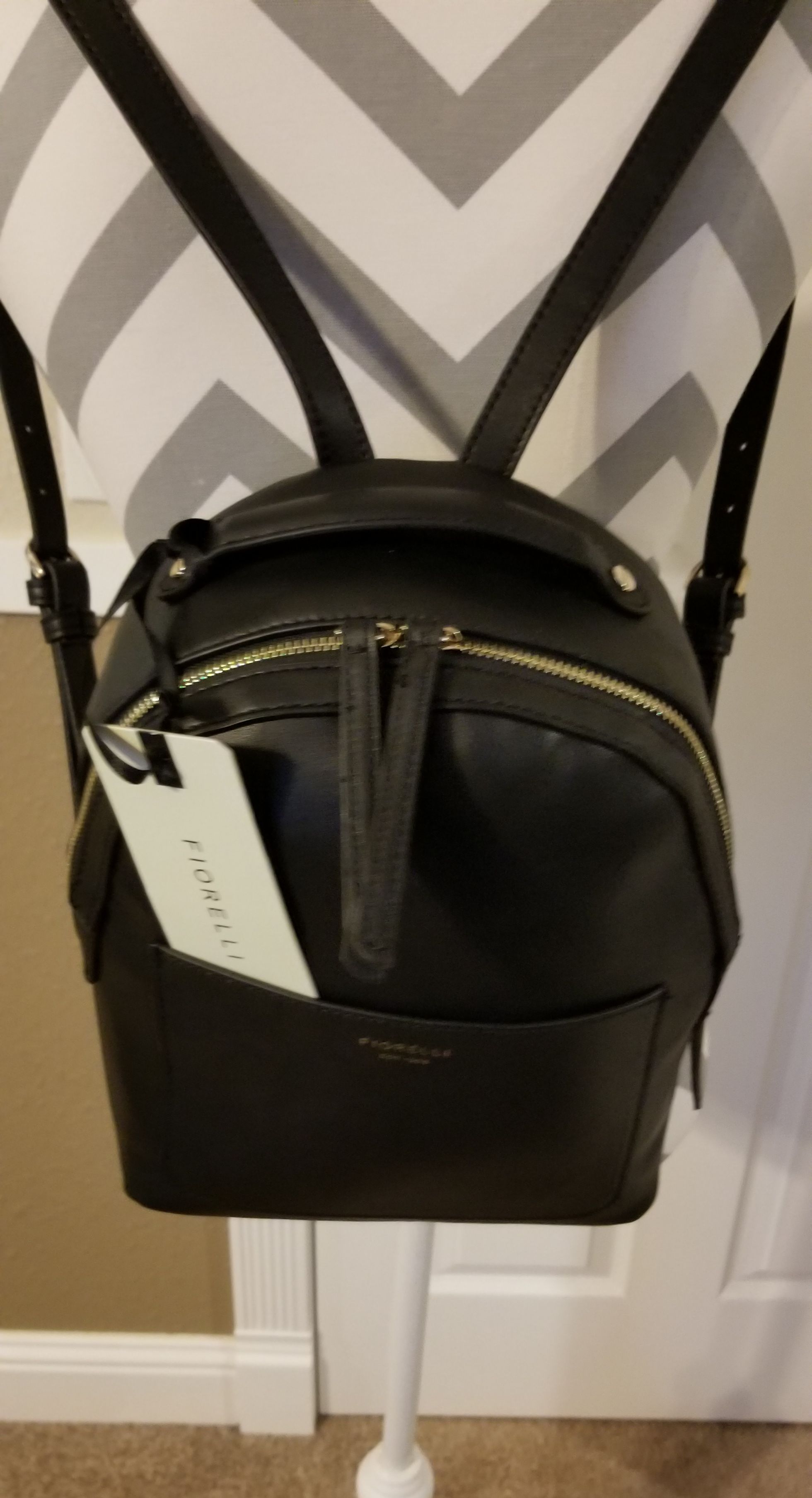 NEW BACKPACK, Fiorelli Anouk vegan, soft, black, backpack w/dual