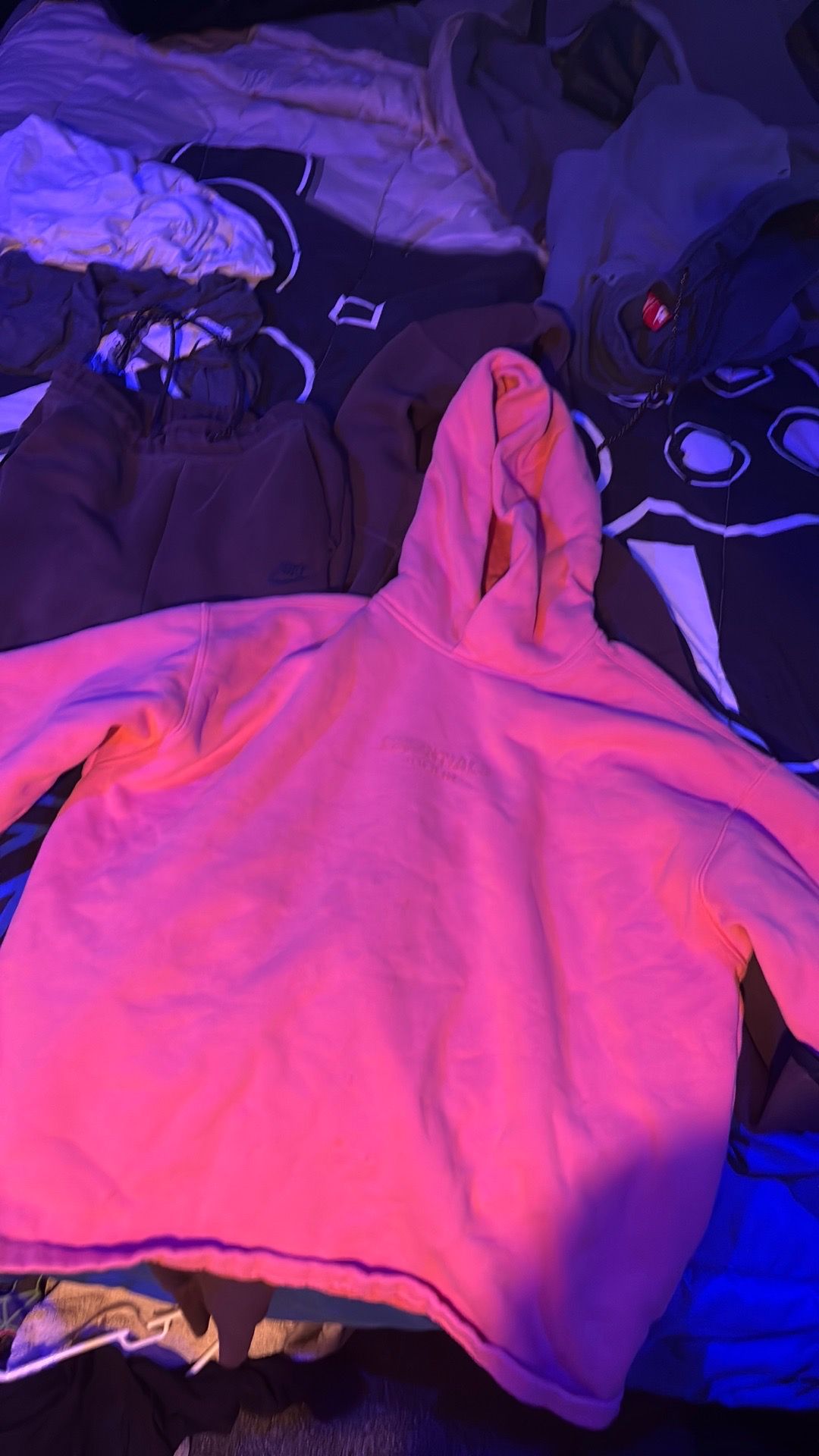 Pink Essentials hoodie size small fits big