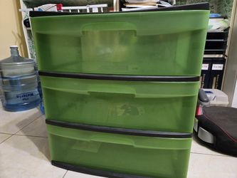 Wide 3 Drawer Cart Pink & Green (2 For $15)