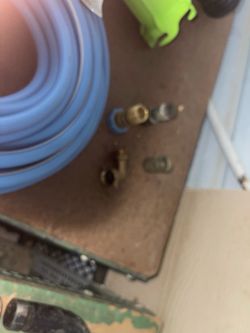 Camper Hitch and Sewer connections tubing