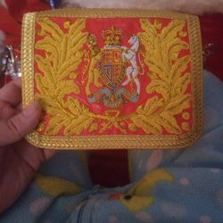 Royal Crest Purse Clutch With Gold Bullion Embroidery