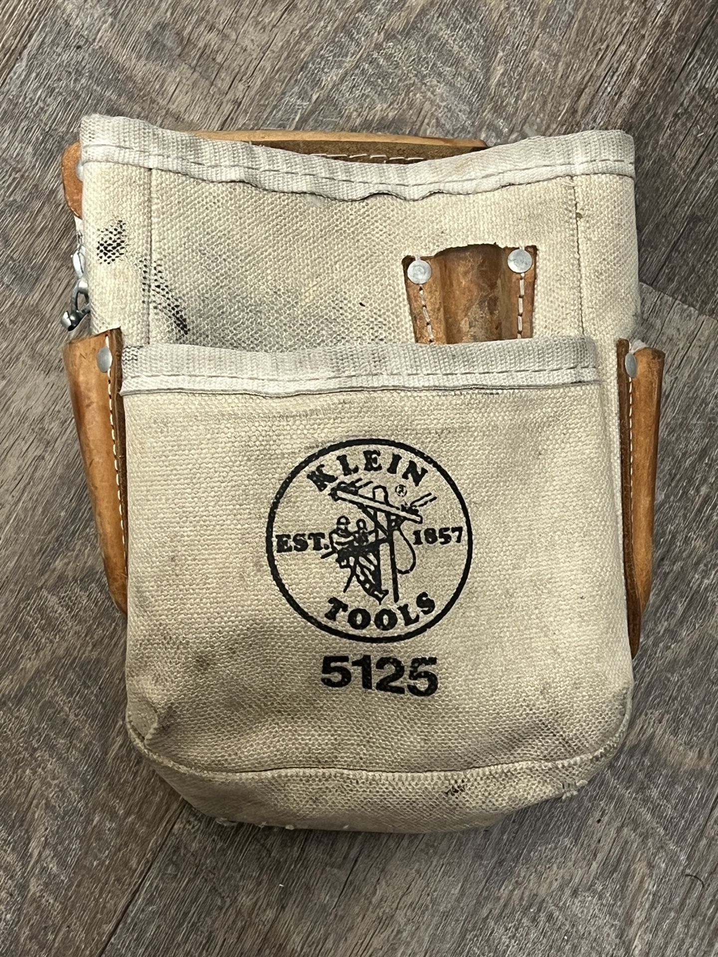 Vtg KLEIN TOOLS Electrician Canvas Multi Tool Belt 5125 - 5 Pocket Pouch Bag