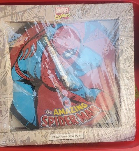 Marvel Comics "The Amazing Spider-Man" glass wall clock