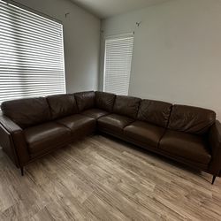 Brown Leather Couch From Macys (Maida)