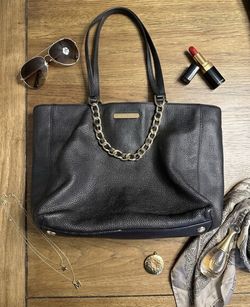 Michael Kors Black Leather Tote Bag