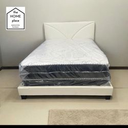 Brand New Queen Bed Frame With Mattress & Box Spring Today Only $349. 🚨 Ready For Delivery 🚚 