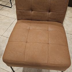 2 Modern Brown Faux Leather Accent Chair