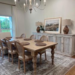 Custom Built Dining Table Solid wood Farmhouse Set Modern Rustic Bench Country Oval Round Counter Breakfast Height  Farm House 