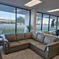 Italian Leather Sectional Sofa 