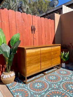 Credenza TV stand Console Table Sideboard Buffet Mid Century Modern MCM Natural Wood