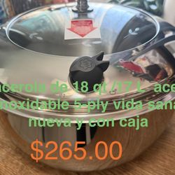 Cacerola De 18 Qt 5-ply De Vida Sana 👉 princess house todo nuevo y con caja 📦