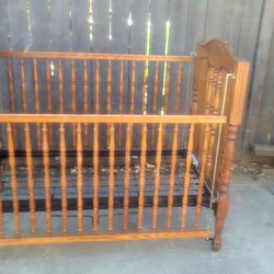 Oak baby crib