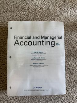 Financial and Managerial Accounting 16e Textbook